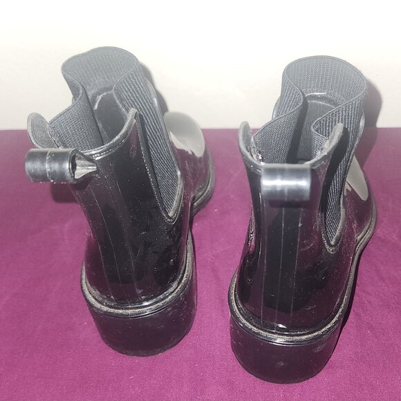 A New Day Shiny Rainboot Black Size 7 - Picture 6 of 7